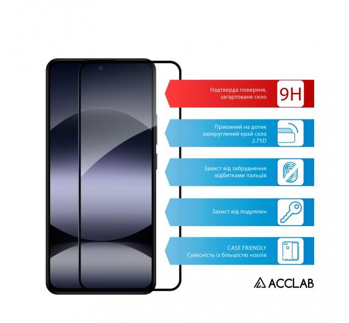 ACCLAB Захисне скло ACCLAB Full Glue для Xiaomi Redmi Note 14 4G Black (1283126607233)