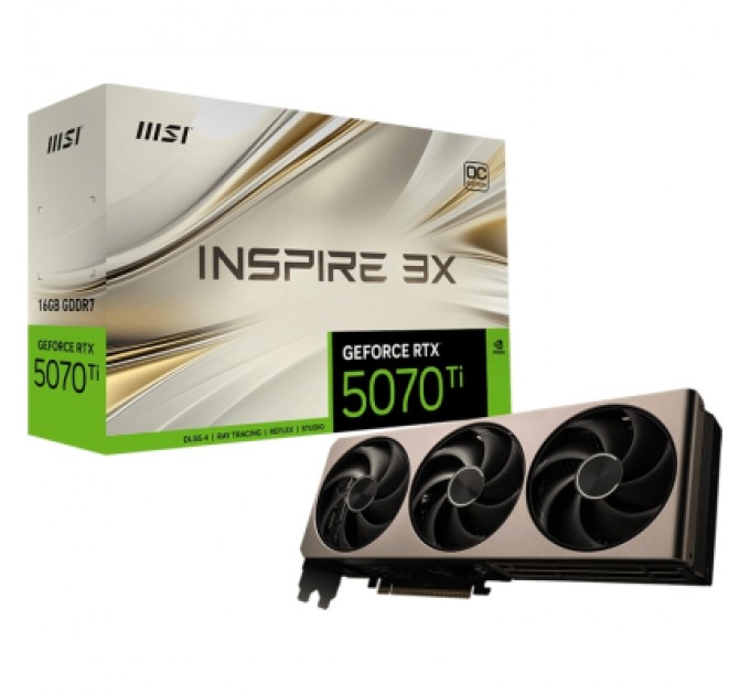 MSI Відеокарта MSI GeForce RTX5070 Ti 16GB INSPIRE 3X OC (RTX 5070 Ti 16G INSPIRE 3X OC)