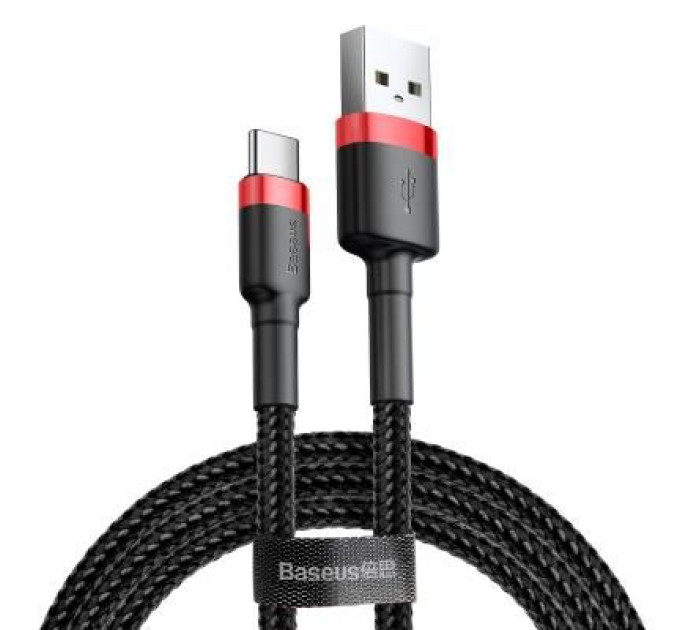 Baseus Дата кабель USB 2.0 AM to Type-C 1.0m Cafule 3A red+black Baseus (CATKLF-B91)