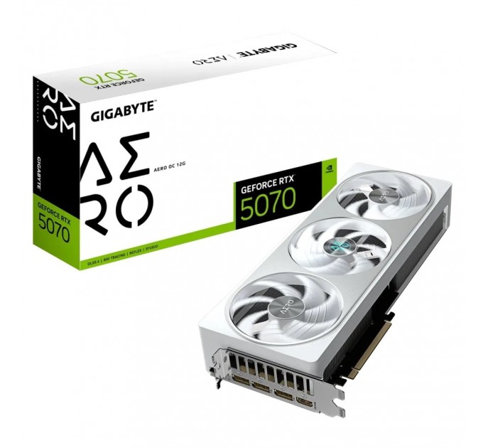 Відеокарта GF RTX 5070 12GB GDDR7 Aero OC Gigabyte (GV-N5070AERO OC-12GD)