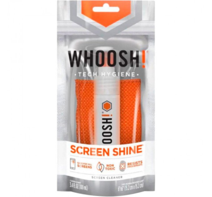 Whoosh! Спрей для очищення Whoosh! Screen Shine GO XL 100ml, microfiber 14x14cm (1FG100ENFR/1FG100XLENFR)