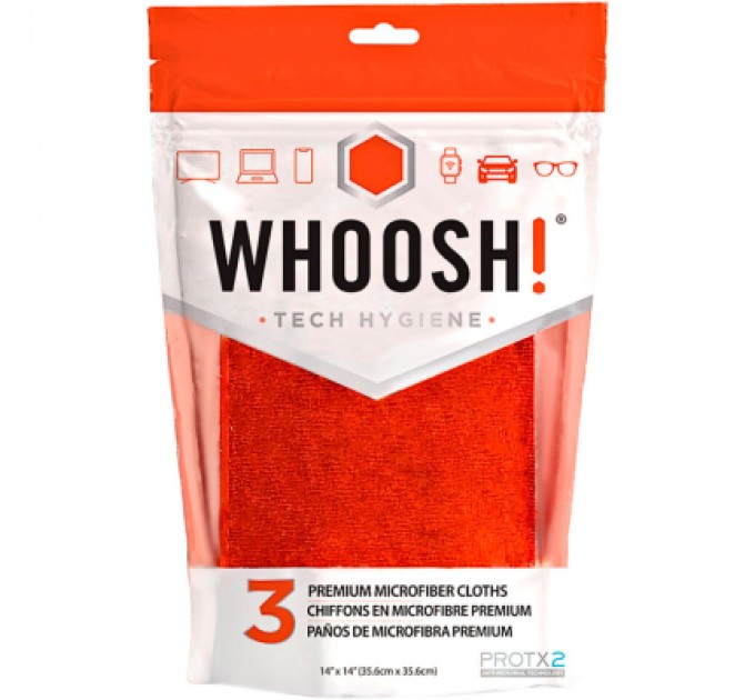Серветки Whoosh! Screen Shine 3 PACK CLOTHS, microfiber, 35х35cm (1FGCL3COM)