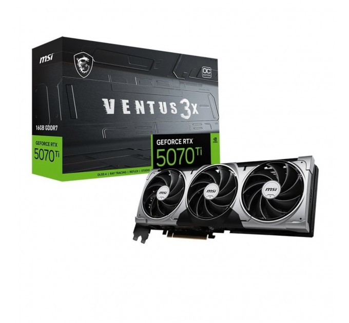 Відеокарта GF RTX 5070 Ti 16GB GDDR7 Ventus 3X OC MSI (GeForce RTX 5070 Ti 16G VENTUS 3X OC)