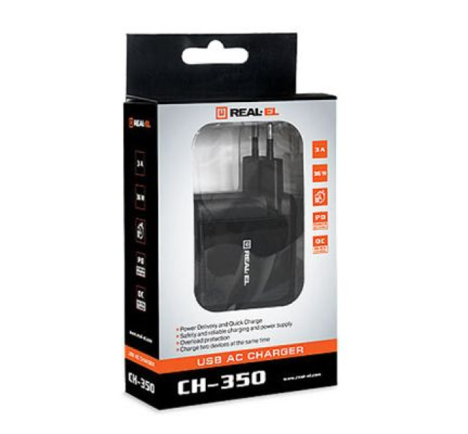 REAL-EL Зарядний пристрій REAL-EL CH-350 black (EL123160017)