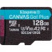 Kingston Карта пам'яті Kingston 128GB microSDXC сlass 10 UHS-I U3 V30 A2 Canvas Go Plus G4 (SDCG4/128GBSP)