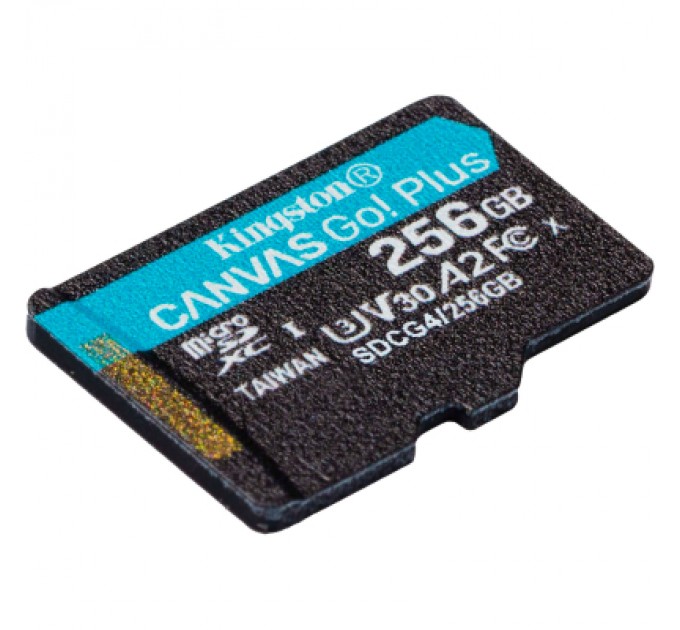 Карта пам'яті Kingston 256GB microSDXC сlass 10 UHS-I U3 V30 A2 Canvas Go Plus G4 (SDCG4/256GBSP)