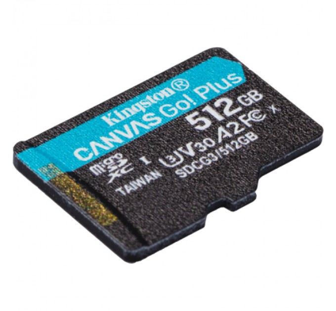 Kingston Карта пам'яті Kingston 512GB microSDXC сlass 10 UHS-I U3 V30 A2 Canvas Go Plus G4 (SDCG4/512GBSP)