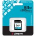 Kingston Карта пам'яті Kingston 64GB SDXC сlass 10 UHS-I U3 V30 Canvas Go Plus G4 (SDG4/64GB)