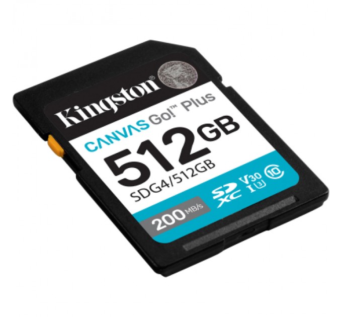 Карта пам'яті Kingston 512GB SDXC сlass 10 UHS-I U3 V30 Canvas Go Plus G4 (SDG4/512GB)