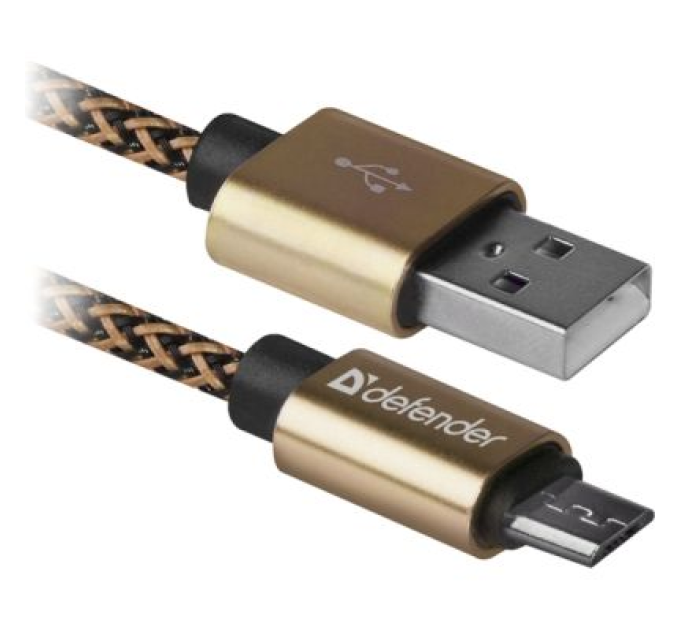 Defender Дата кабель USB 2.0 AM to Micro 5P 1.0m USB08-03T gold Defender (87800)