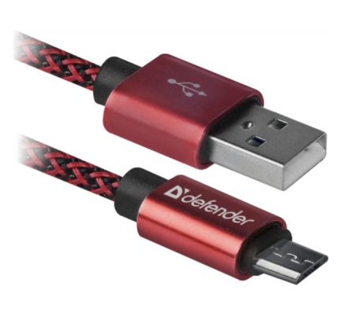 Defender Дата кабель USB 2.0 AM to Micro 5P 1.0m USB08-03T red Defender (87801)