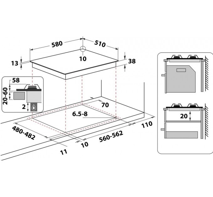 Whirlpool Варильна поверхня Whirlpool TKRL 661 NB