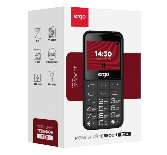 Мобiльний телефон Ergo R231 Dual Sim Black