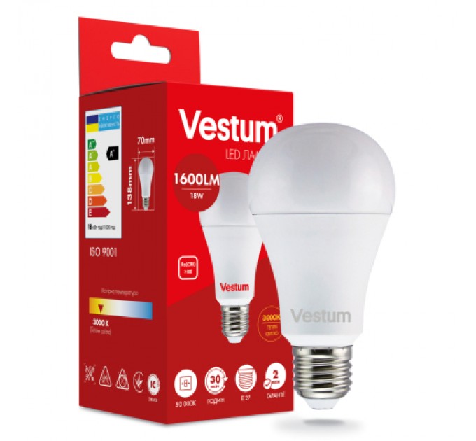 Vestum Лампочка Vestum LED A70 18W 3000K 220V E27 (1-VS-1112)