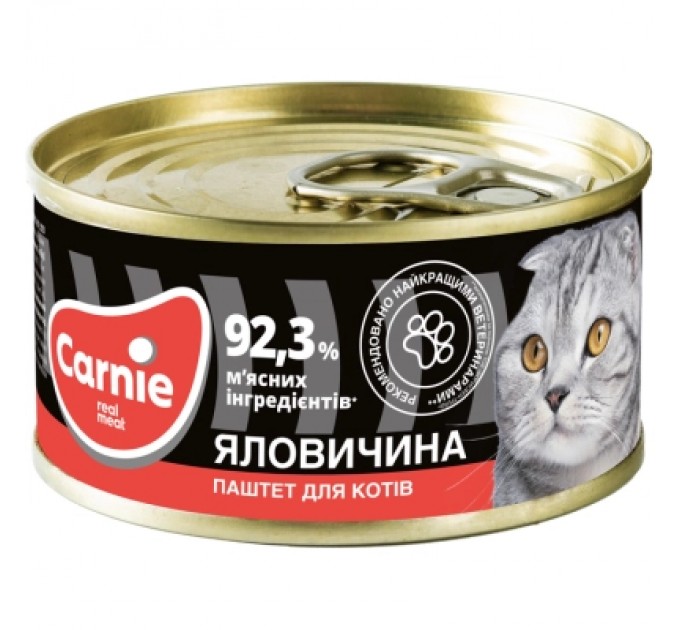 Carnie Паштет для котів Carnie м'ясний з яловичиною 100 г (4820255190365)