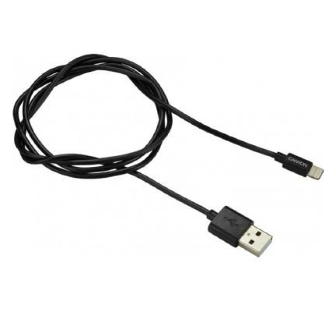 Canyon Дата кабель USB 2.0 AM to Lightning 1.0m MFI Black Canyon (CNS-MFICAB01B)