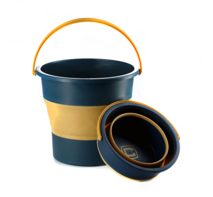 СИЛА Відро складне СИЛА силіконове 4,6 л orange-black (961001)