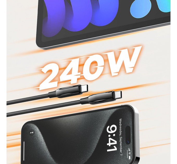 Кабель ColorWay USB Type-C + USB Type-C (M/M), 5.0 А, 1 м, Black (CW-CBPDCC069-BK)