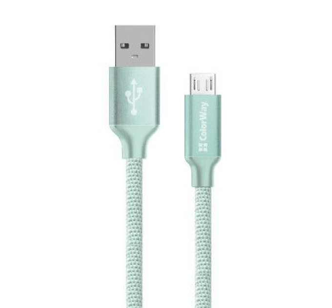 ColorWay Дата кабель USB 2.0 AM to Micro 5P 2.0m mint ColorWay (CW-CBUM009-MT)