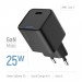 Мережевий зарядний пристрій ColorWay GaN Mini 25W PD Port PPS USB-C Black (CW-CHS052PD-BK)