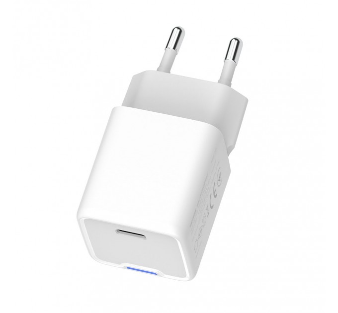 Мережевий зарядний пристрій ColorWay GaN Mini 35W PD Port PPS USB-C White (CW-CHS056PD-WT)