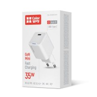 Мережевий зарядний пристрій ColorWay GaN Mini 35W PD Port PPS USB-C White (CW-CHS056PD-WT)