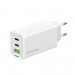 Мережевий зарядний пристрій ColorWay GaN Mini 65W PD Port PPS USB (USB-2C1A) White (CW-CHS058PD-WT)