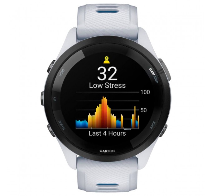 Garmin Смарт-годинник Garmin Forerunner 265 Black Bezel with Whitestone Case and Whitestone/Tidal Blue Silicone Band (010-02810-51)