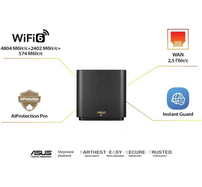 ASUS Wi-Fi Mesh система Asus ZenWiFi XT9 1pk Black (90IG0740-MO3B50)