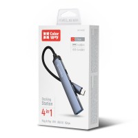 Концентратор СolorWay USB-C 4-в-1 USB-C2.0х3/USB3.0 (CW-HUB07)