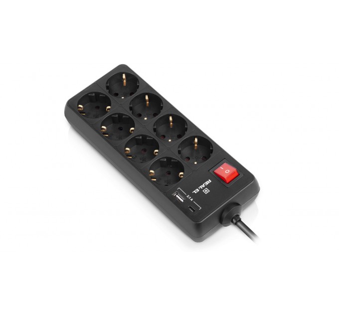 REAL-EL Фільтр живлення REAL-EL RS-Protect 805 3м Black (EL122300043)