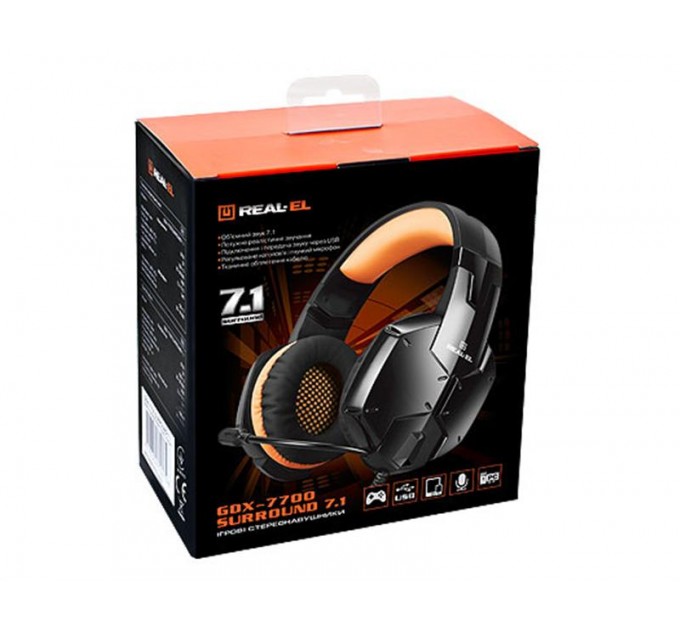 REAL-EL Гарнітура REAL-EL GDX-7700 Black/Orange