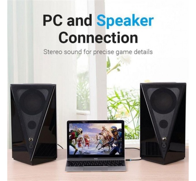 Vention Кабель Vention 3.5 мм - 2хRCA (M/M), 1.5 м, Black (BCLBG)