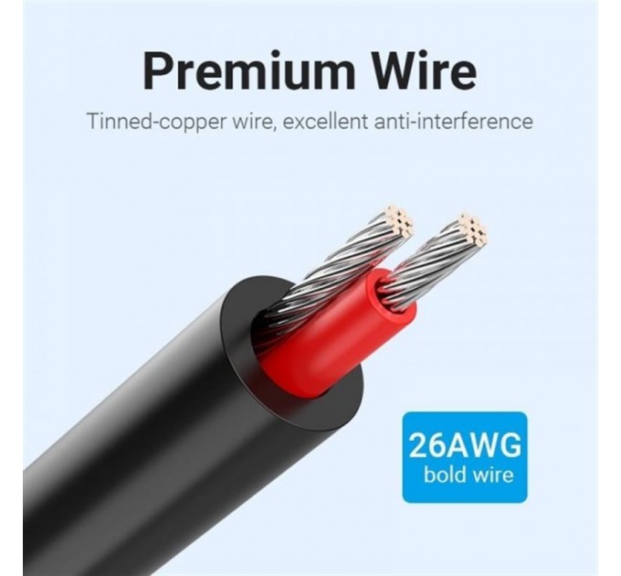 Vention Кабель Vention 3.5 мм - 2хRCA (M/M), 1.5 м, Black (BCLBG)