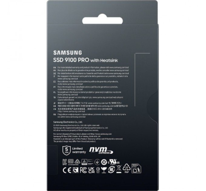 Samsung Накопичувач SSD M.2 2280 2TB 9100 PRO Heatsink Samsung (MZ-VAP2T0CW)