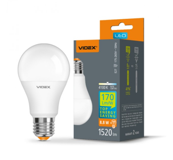 Лампочка Videx LED A60h 8.8W E27 4100K (VL-A60h-88274)