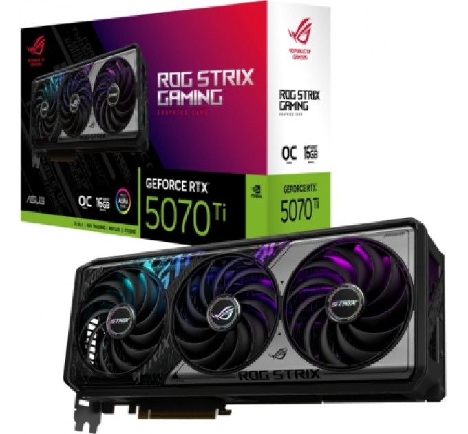 ASUS Відеокарта ASUS GeForce RTX5070 Ti 16GB ROG STRIX OC GAMING (ROG-STRIX-RTX5070TI-O16G-GAMING)
