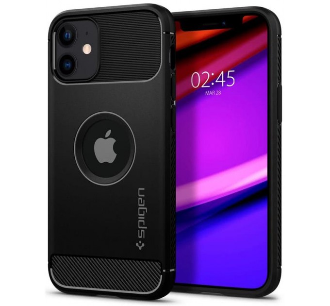 Spigen Чохол-накладка Spigen Rugged Armor для Apple iPhone 12 Mini Matte Black (ACS01743)