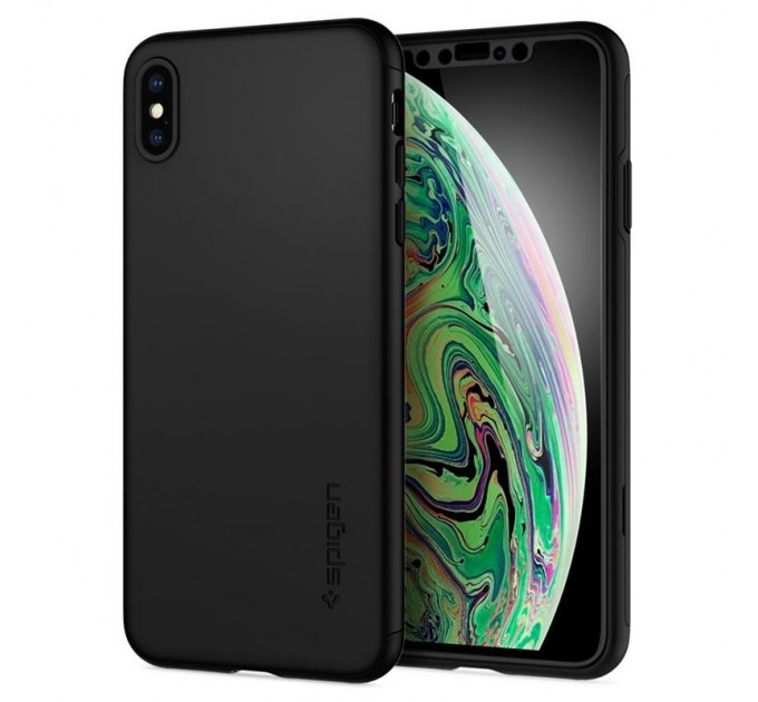Spigen Чохол-накладка Spigen Thin Fit 360 для Apple iPhone XS Max Black (065CS24846) + скло
