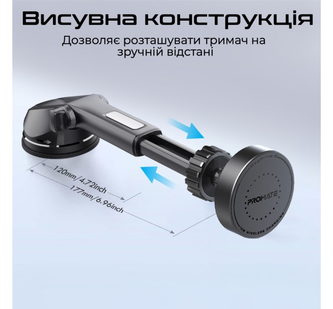 Promate Автомобільний зарядний пристрій Promate Magdrive-r Black