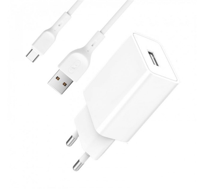 SkyDolphin Зарядний пристрій SkyDolphin SC36T (1USB, 2.4A) White (SDMZP-000117) + кабель Type-C