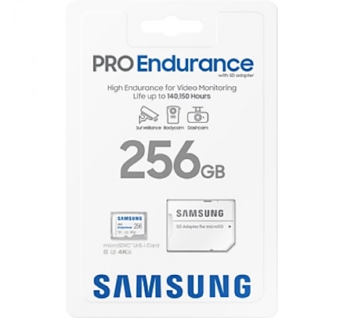 Карта пам'яті Samsung 256GB microSDXC class 10 UHS-I U3 V30 Pro Endurance (MB-MJ256KA/EU)