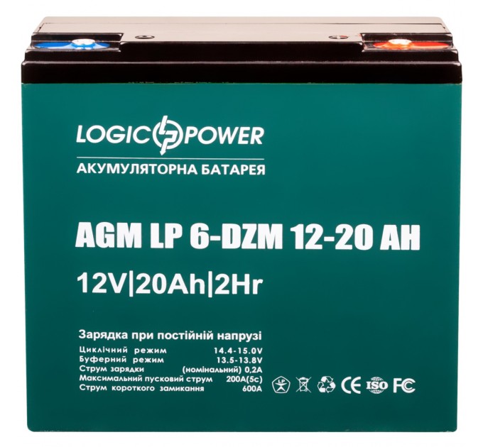 Акумуляторна батарея LogicPower LP 12V 20AH (6-DZM-12-20) AGM