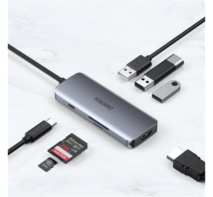 Концентратор Choetech HUB-M19 7 in 1 USB-C to HDMI Multiport Adapter