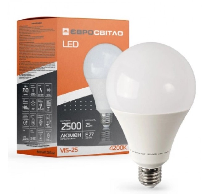 Євросвітло Лампочка Євросвітло 25Вт 4200К (VIS-25-E27)