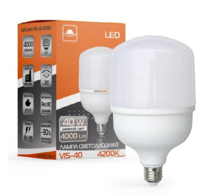 Євросвітло Лампочка Євросвітло 40Вт 4200К (VIS-40-E27)