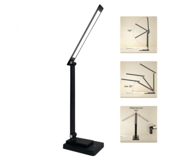 Євросвітло Настільна лампа Євросвітло LED акумуляторна Ridy-10-2-PWR 10 Вт чорна