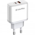 ColorWay Зарядний пристрій ColorWay GaN Mini 25W PD Port PPS USB-C white (CW-CHS052PD-WT)