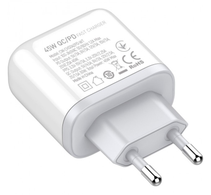 ColorWay Зарядний пристрій ColorWay GaN Mini 25W PD Port PPS USB-C white (CW-CHS052PD-WT)