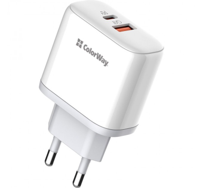 ColorWay Зарядний пристрій ColorWay GaN Mini 25W PD Port PPS USB-C white (CW-CHS052PD-WT)